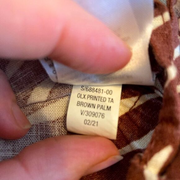 Old Navy NWT Palm print linen blend Pants pull on drawstring pockets - Picture 13 of 14